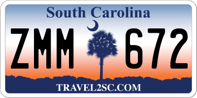 SC license plate ZMM672
