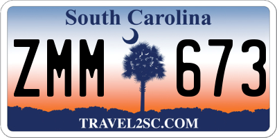 SC license plate ZMM673