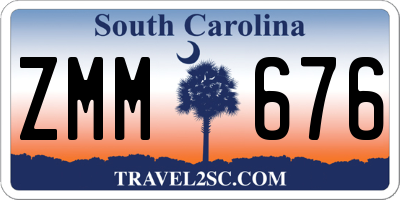 SC license plate ZMM676