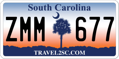 SC license plate ZMM677