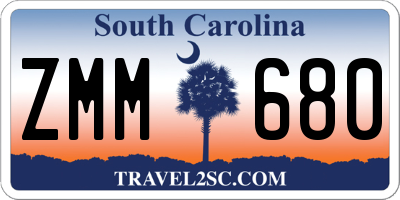 SC license plate ZMM680