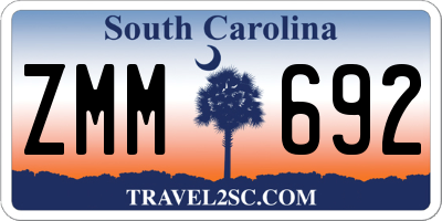 SC license plate ZMM692
