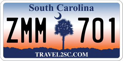SC license plate ZMM701