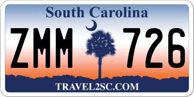 SC license plate ZMM726