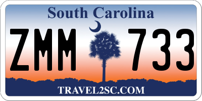SC license plate ZMM733