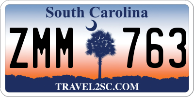 SC license plate ZMM763