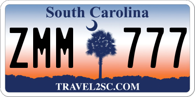 SC license plate ZMM777