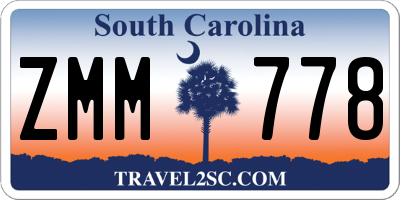 SC license plate ZMM778