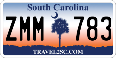 SC license plate ZMM783