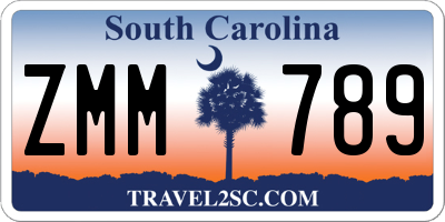 SC license plate ZMM789