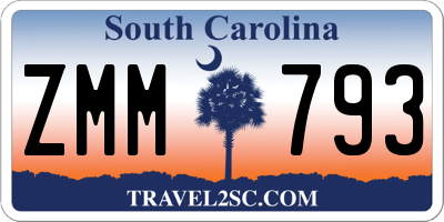 SC license plate ZMM793