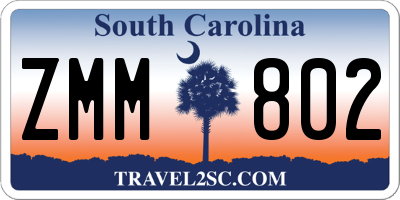 SC license plate ZMM802