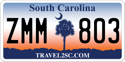 SC license plate ZMM803