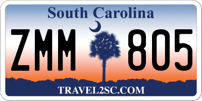 SC license plate ZMM805