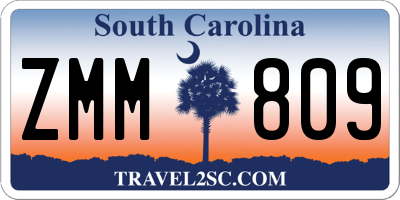 SC license plate ZMM809