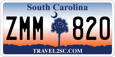 SC license plate ZMM820