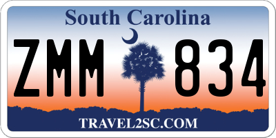 SC license plate ZMM834