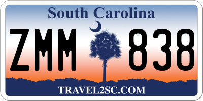 SC license plate ZMM838