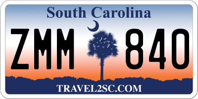 SC license plate ZMM840