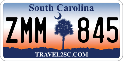SC license plate ZMM845