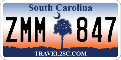 SC license plate ZMM847