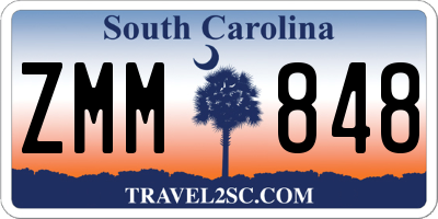 SC license plate ZMM848