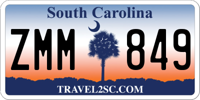 SC license plate ZMM849