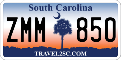 SC license plate ZMM850