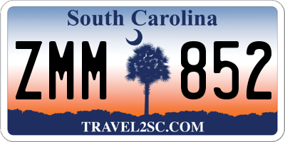 SC license plate ZMM852