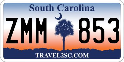 SC license plate ZMM853