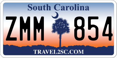 SC license plate ZMM854