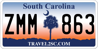 SC license plate ZMM863