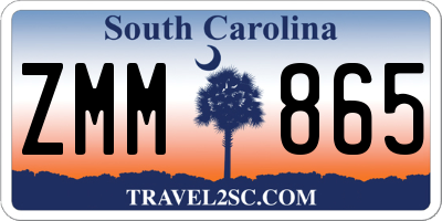 SC license plate ZMM865