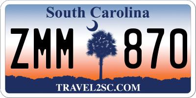 SC license plate ZMM870