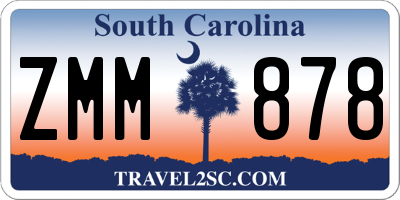SC license plate ZMM878