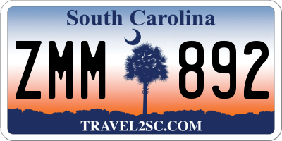 SC license plate ZMM892