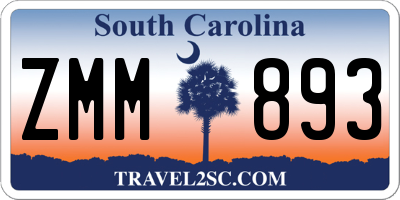 SC license plate ZMM893
