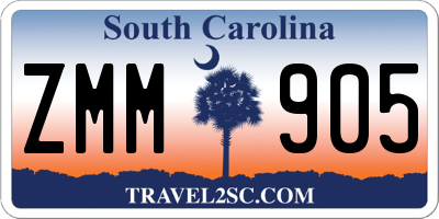 SC license plate ZMM905