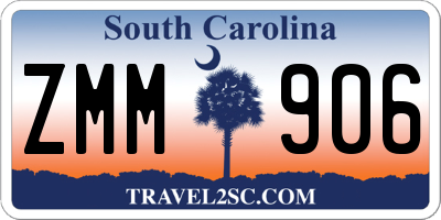 SC license plate ZMM906