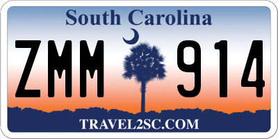 SC license plate ZMM914