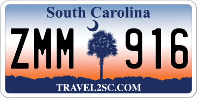 SC license plate ZMM916