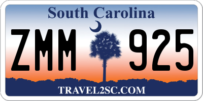 SC license plate ZMM925