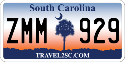 SC license plate ZMM929