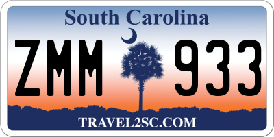 SC license plate ZMM933
