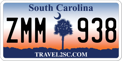 SC license plate ZMM938