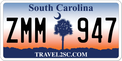 SC license plate ZMM947