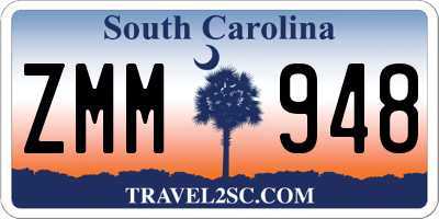 SC license plate ZMM948