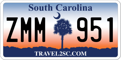 SC license plate ZMM951