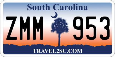SC license plate ZMM953
