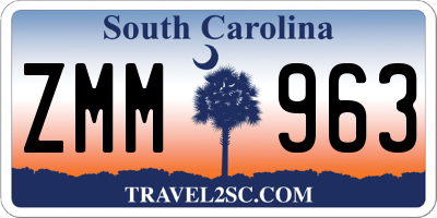 SC license plate ZMM963